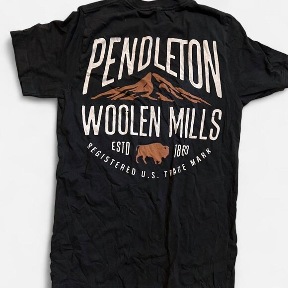 Pendleton T-Shirt Mens Size Small Black Short Sleeve Woolen Mills Outdoor Hiking - Picture 1 of 3